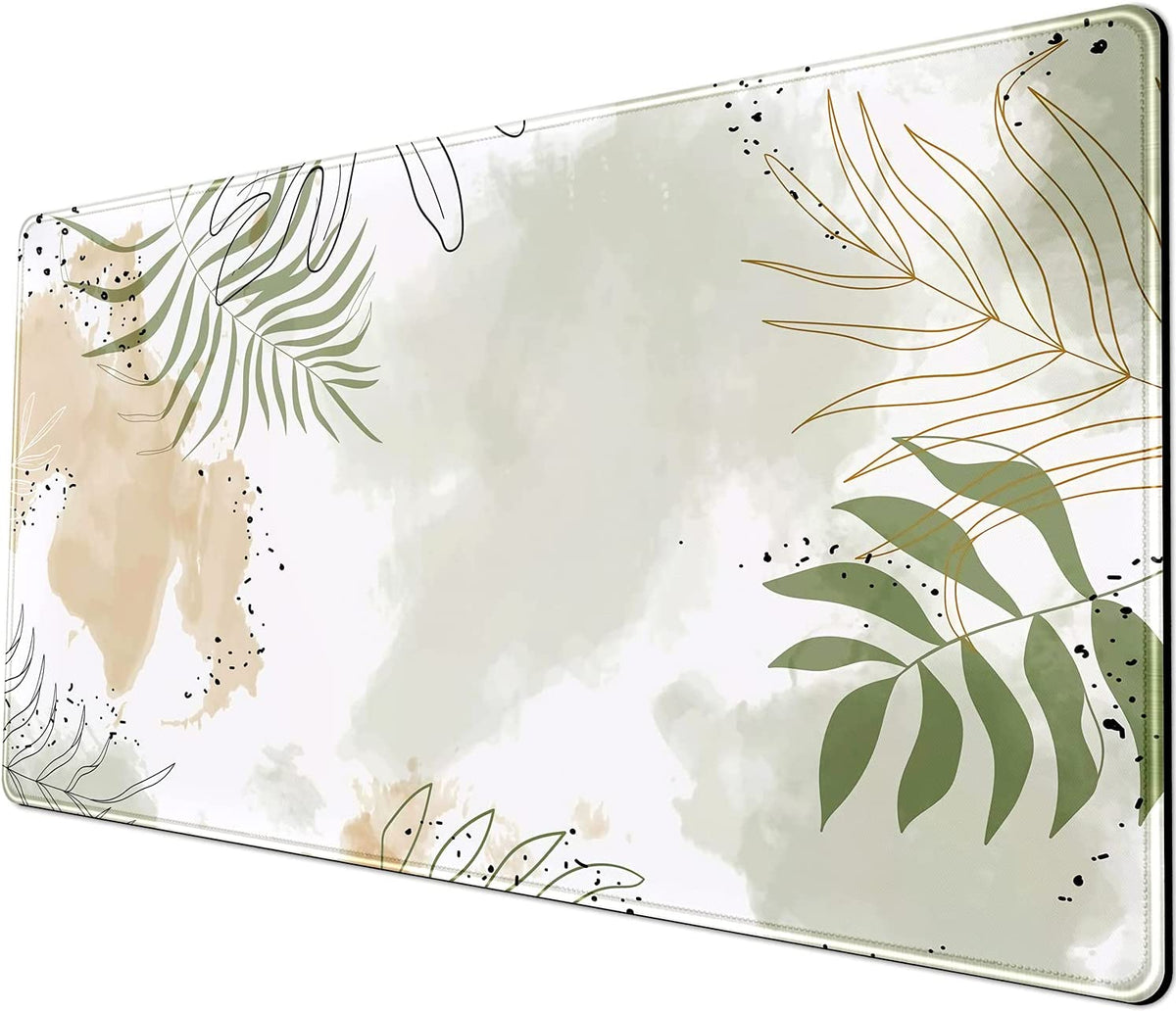 Keyboard Mat Kawaii Mousepad Matcha Green Plant Abstract Accessories Desk Pad Mouse Mat for Desktop Gamer Girl Office Accessories for Women Pink Desk Organizer Large Gaming Pads …
