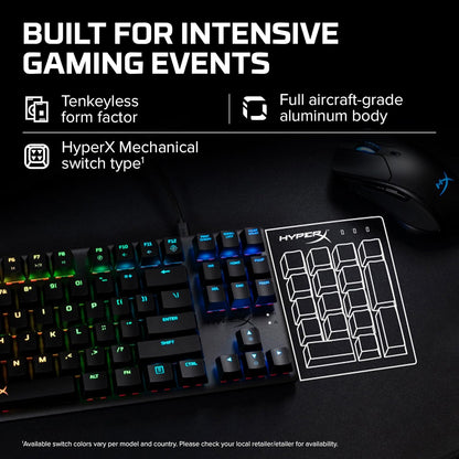 Alloy Origins Core - Tenkeyless Mechanical Gaming Keyboard, Software Controlled Light & Macro Customization, Compact Form Factor, RGB LED Backlit, Linear  Red Switch,Black